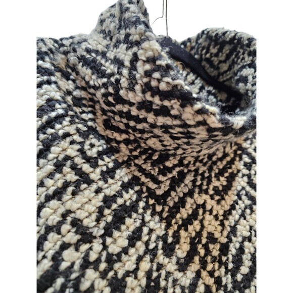 Alembika S/M Womens Sweater Poncho Black White Chunky Knit Oversized - Picture 11 of 15